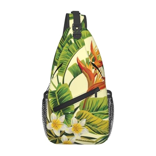 Sac à bandoulière homme fitness et cyclisme au motif de plantes florales