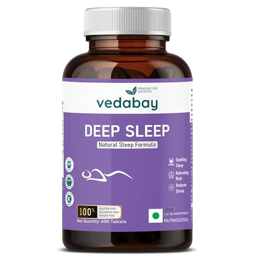 Image of Deep Sleep Tablets | Non-Habit-Forming Ayurvedic Sleep Support for Relaxation and Better Sleep Quality | 60 Tablets