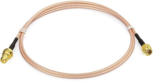 Vista 12 de Bingfu Cable de extensión de antena WiFi (paquete de 2) RP-SMA macho en ángulo recto a RP-SMA montaje de mamparo hembra RG316 Cale 11.8 in 12 12