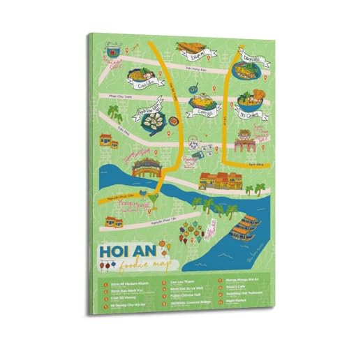 Poster Hoi An CMHONLY sur toile de 20 x 30 cm comme décoration murale