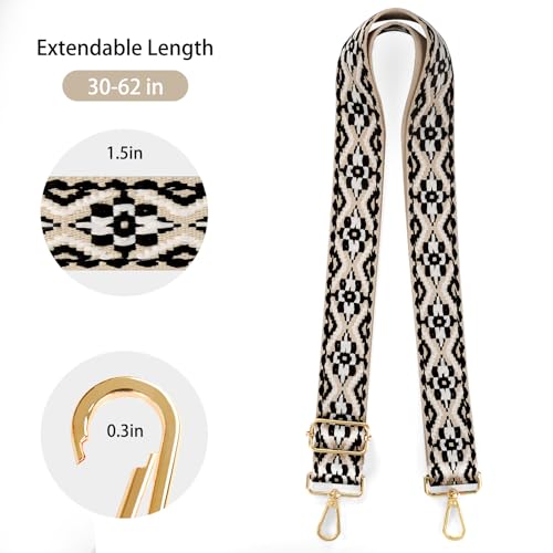 Image of Purse Straps Replacement Crossbody Straps for Purses,Wide Shoulder Strap for Bags Extender Guitar Straps for Handbags