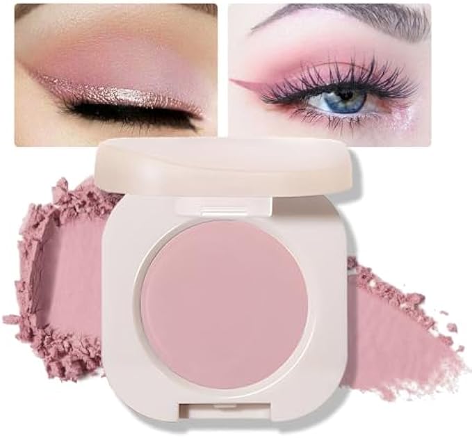 Single Nude Pink Matte Eyeshadow,Bright High Pigment Intense Monochrome Eye Shadow,Apply Makeup Easily,Matte Pressed Powder Single Eyeshadow,24 Hour Eye Makeup Longwear Waterproof,Blendable