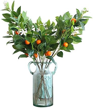 Miguor Artificial Fruits Decoration Office Decor Fake Plants Table Decor Nearly Real Plastic Fruit Branch for Desk Decoration Ornaments (Big cumquat)