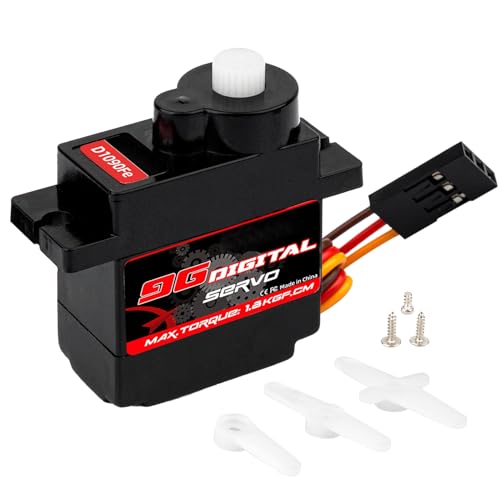 RC-Servomotor – 1,28 X 0,48 X 1,26 Zoll Digitaler 9G-Lenkaktuator, 180-Grad-Steuereinheit, Kernlose Antriebskomponente | Präzisions-PWM-Bewegungssteuerung Mit Präziser Drehung Für Einsteiger-Hobbyfahr
