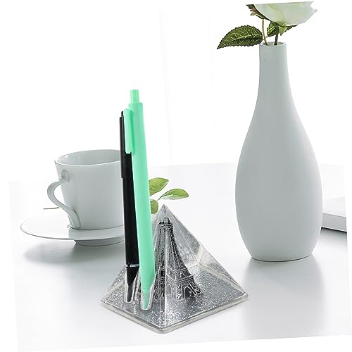 Porte-stylo Tour Eiffel et pyramide citrine, le cadeau de bureau idéal