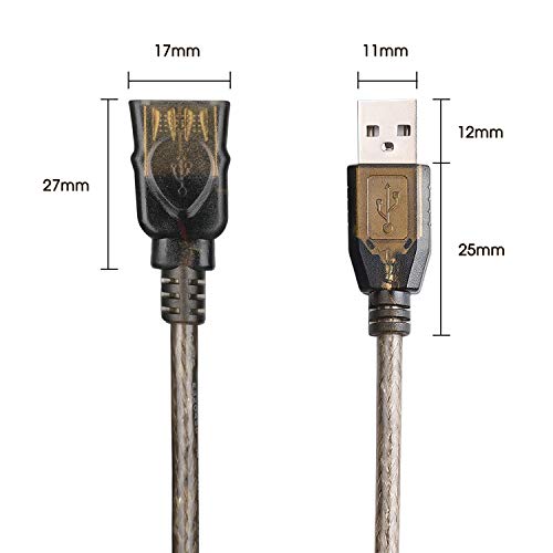 Image of USB 2.0 Type A Male to A Female Active Repeater Extension Cable 50ft, High Speed 480 Mbps