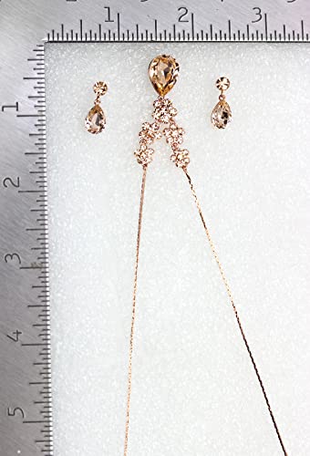 Image of Faship Gorgeous Rhinestone Crystal Floral Necklace Earrings Set