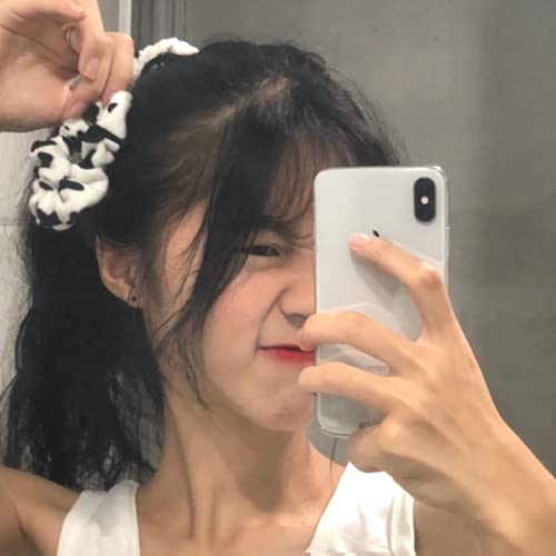 2 PCS Cow Pattern Velvet Hair Scrunchie,Ponytail Holders Elastic Hair Ties Rope Headwear Hair Accessories for Girls and Women image 4