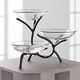 Kensington Hill Metal Branching 12' High 3-Tier Stand with Glass Bowls