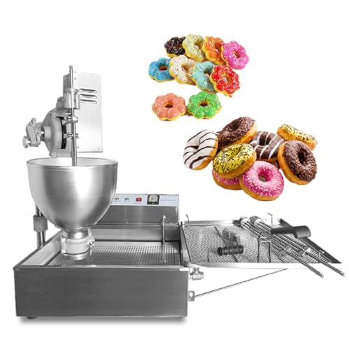 Koalalko Commercial semi automatic donut machine with 3 different mold mochi/ring/ball,Donuts Making Machine adjustable thickness,Donut Maker 3000w,9L hopper,large capacity,for bakery, food cart