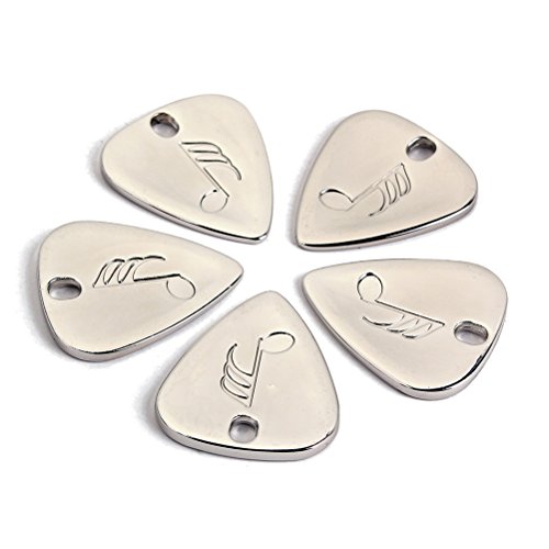 Healifty 5 médiators en métal Vintage pour Guitares acoustiques électriques Basses (Argent) - Les Beatles, Paul McCartney, John Lennon, RIngo Starr, George Harrison Healifty 5 médiators en métal Vintage pour Guitares acoustiques électriques Basses (Argent) – Image 6