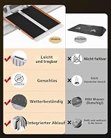 FACHNUO 91 cm Rollstuhlrampe für Stufen zu Hause, 363 kg Tragfähigkeit, tragbare, zusammenklappbare Schwellenrampe für Türen mit selbstanpassender Bodenplatte, rutschfeste Aluminium-Rampe, Orange – Ansicht 5