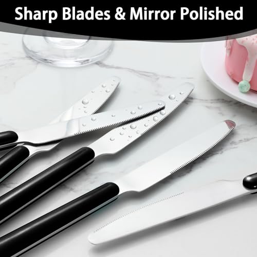 image for Gymdin 24 Pieces Dinner Knives Set, 8.1-inch Butter Knives, Stainless 