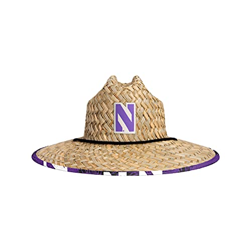 Image of FOCO Men's NCAA College Team Logo Floral Straw Sun Hat