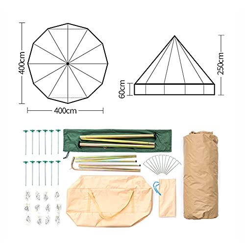 Carpa tipo campana para camping familiar con orificio para estufa miniatura 4