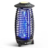 Bug Zapper Outdoor, 4-in-1 Cordless Mosquito Zapper, Rechargeable 4000mAh Waterproof Electric Mosquito Trap with Auto/SOS Mode, Portable Night Light for Camping, Patio, Backyard & Home