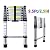 Folding Ladder Aluminum Telescopic Extension Ladders EN131 Standard with Spring Loaded Locking Mechanism(2.6M/8.5Ft)