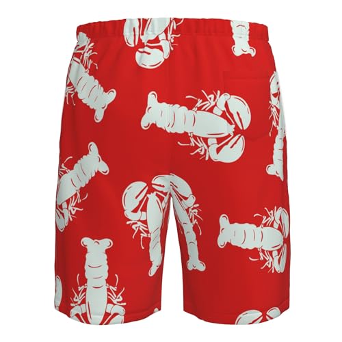 Lobster red Summer Board Shorts Mens Beach Swim Trunks Casual Swimwear3