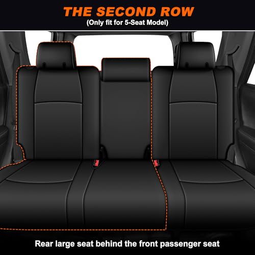 Image of AOMSAZTO Custom Fit Seat Covers for Toyota 4Runner 2011-2024 Full Set Car Seats Cover for 4Runner Accessories Black(5 Seats Model Only)