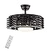Futchoy Wentylator sufitowy z oświetleniem, czarna kawa, bez łopatek, wentylator sufitowy z pilotem zdalnego sterowania, do jadalni, salonu, sypialni, możliwość ściemniania, bez łopatek