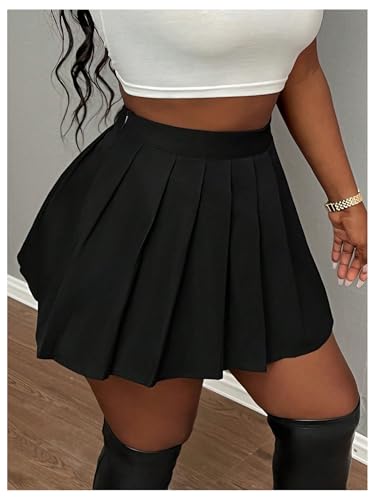 Milumia Women's High Waisted Pleated Mini Skirt Flared A Line Short Skater Skirts3