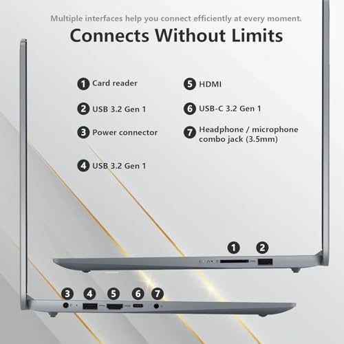 Image of Lenovo IdeaPad Slim 3 Laptop, 15.6 inch FHD Display, AMD Ryzen 5 5625U, 16GB RAM, 512GB SSD, Backlit KB, SD Card Reader, Webcam, HDMI, Wi-Fi 6, Win 11 Home, Bundle with Thunderobot ML101 Wireless Mouse
