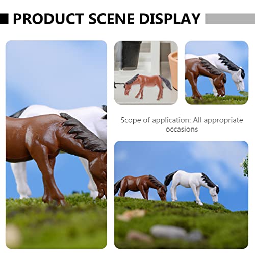 Mini Horse Statue Pferde Modell: 4 Stücke Bauernhof Tiere Figur Spielzeug Lernen Lernspiele Spielset Geflügel Modell… – Bild 8