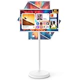 SABRE PRO 32'' Smart Portable TV, 4K/1080P Portable Touch Screen Monitor with 13MP Camera, 6GB RAM + 128GB Storage, Android OS, Built-in 15000mAh Battery, Swivel Rotation, Voice Remote