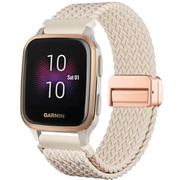 CUNUJIX Pulseiras de relógio trançadas magnéticas compatíveis com Garmin Venu Sq/Venu Sq 2, pulseira de tecido elástico de nylon elástico para Garmin Venu Sq Music/Venu Sq 2 Music feminino e masculino