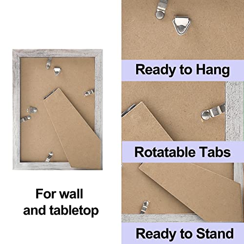 Toforevo 5X7 Picture Frames Set Of 2 Distressed White Wood Grain Photo Frame For Gallery Wall Mounting Or Tabletop Display #TOP2