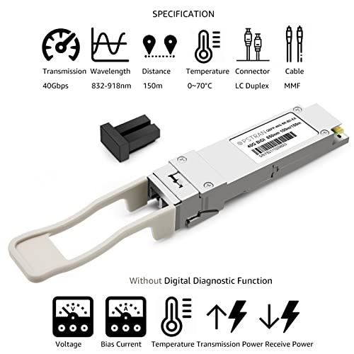 Image of 40GBASE-SR BiDi QSFP+ Optical Transceiver Module Compatible with Extreme 10329 40GBASE-SR Bi-Directional MMF 832nm - 918nm 150m Duplex LC