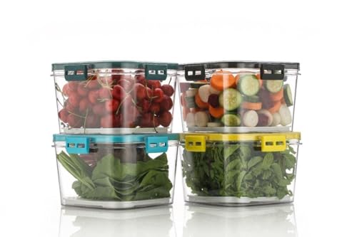 Image of Airtight Kitchen Storage Container Set, BPA Free Plastic Food Storage Boxes, Leak Proof & Stackable, Transparent Containers for Rice, Flour, Grains & Snacks(1400 ml)(Pack of 1)