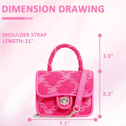 Bolso Crossbody para Mujer, Bolsa Rosa Pequeña miniatura 4