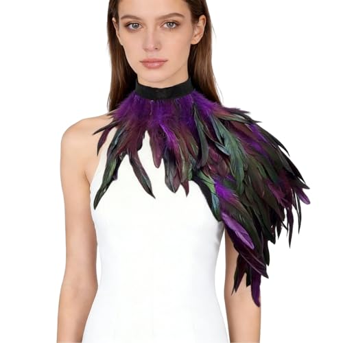 Generisch Bufanda con flecos para espectáculos, carnaval, fiestas de disfraces, elegantes espectáculos de danza, morado, talla única