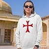 lepni.me Hoodie Sweatshirt The Knight Templar Red Cross Order of Solomon's Temple (L White Multi Color) #2
