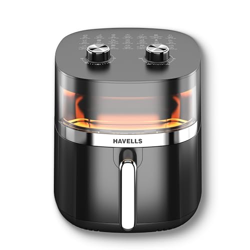 Havells Prolife Stellar Chef Air Fryer 5.5 Ltr|1500 Watts|See Through Window|Aerocrisp Tech: Rapid air circulation in every direction|Non Stick Silicon Coated Basket|2Yr Door Step Warranty by Havells