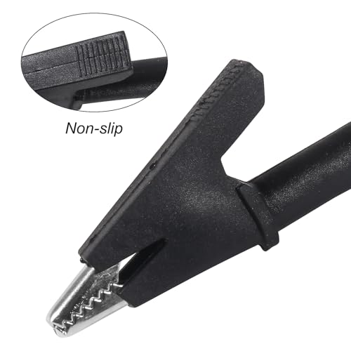 Image of 4pcs Alligator Clips Electrical Test Leads Dual Ended Crocodile Wire Cable Double-Ended Alligator Clip Test Leads Jumper Wire for Electrical Test (2 Red+2 Black)
