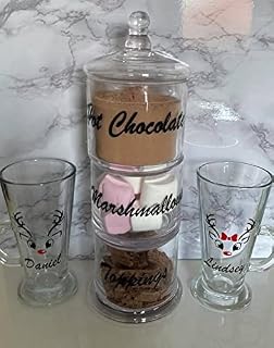 Personalised 3 Tier Hot Chocolate Station, personalised hot chocolate glasses, Christmas hot chocolate