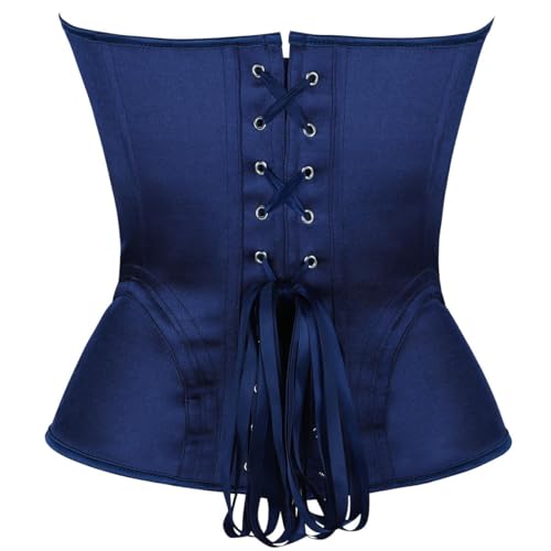Image of Satin Corset Tops for Women Strapless Bustier Sweetheart Neckline Boned Bodice Bridal Lingerie Party Clubwear