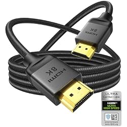 Silkland Certified 10K 8K 10FT HDMI 2.1 Cable 48Gbps HDR, Ultra High Speed | 8K@60Hz, 4K@240Hz 120Hz, HDR10, eARC, HDCP 2.2&2.3, Soundbar, PS5, Xbox, Roku TV, Monitor, Blu-ray, Gaming, Home