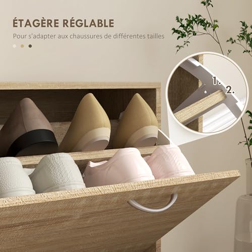 Ensemble entrée 3-en-1 vestiaire+miroir+chaussures HOMCOM