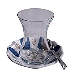 6 vasos de té de Pasabahce de aprox. 9 cm de alto, diámetro 6 cm (arriba).