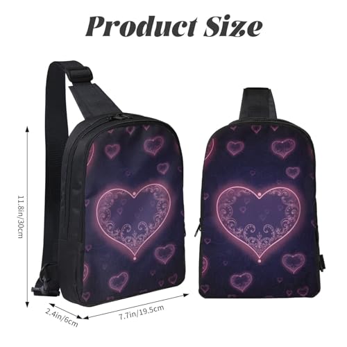 Heart2 Printed Chest Bag Dual Pocket Diagonally Chest Messenger Bag3