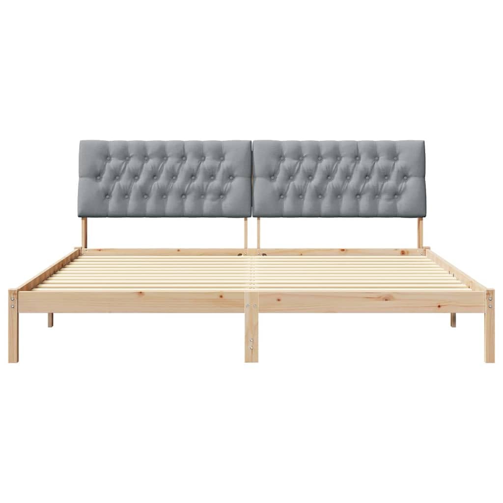 Tapicerowane wezgłowie platformowa sosnowe 200 x 200 cm Brązowy
