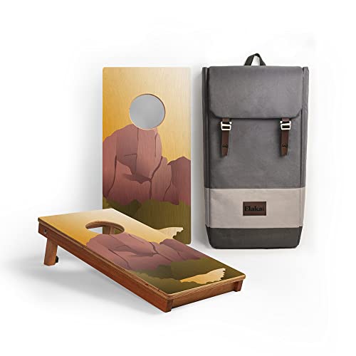 Elakai National Parks Series Premium Travel Cornhole Boards with Carry Case Backpack 1x2
