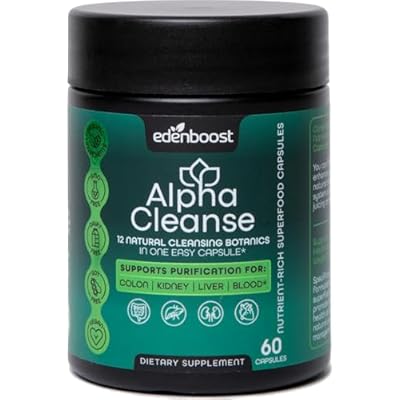 EdenBoost AlphaCleanse | Advanced 12-in-1 Liver Health & Detox Support | Organic Superfoods Blend with Milk Thistle, Spirulina, Ginger & Turmeric for Liver Protection & Digestive Health