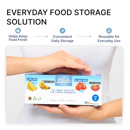 Freshpack 247 Reusable Produce Bags Size S 8 x 10 in, 0.5 Gallon Half Gallon 20 Pack Green Bags for Fruits and Vegetables, Food Storage Bags With Zipper, Helps Keep Produce Fresh, Pantry Meal Prep by 247 Freshpack - Used condition - Image 7