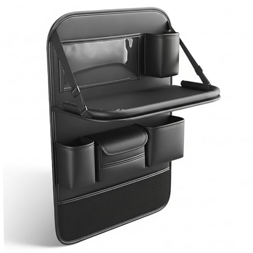 Organisateur de siège arrière de voiture en cuir avec tablette