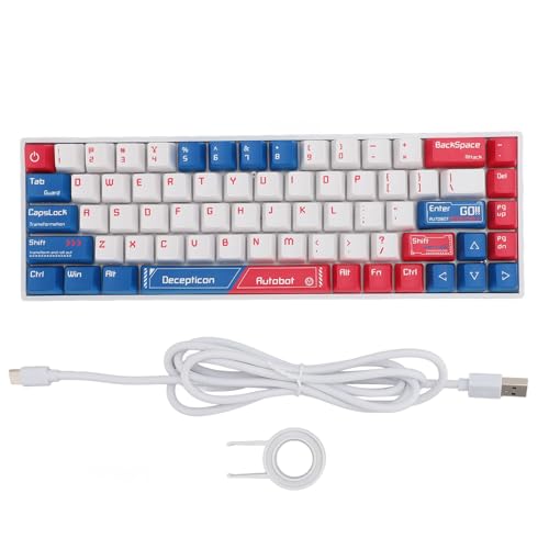 Jectse Mechanical Gaming Keyboard, RGB Backlit Bluetooth Keyboard with Red Switch, 68 Keys Compact Keyboard for Windows Laptop PC Gamer, Jectseigd6em8r92
