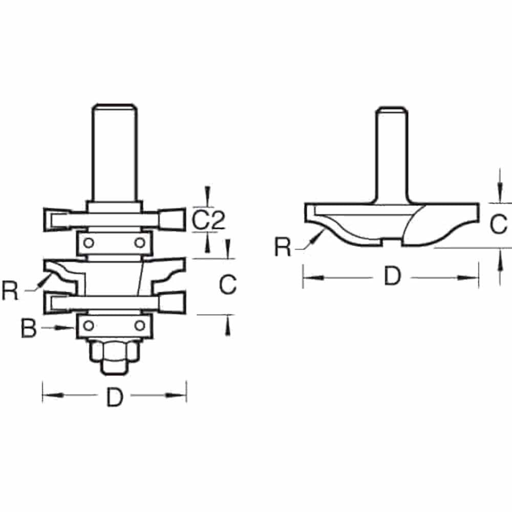 Trend CraftPro zestaw frezów Ogee do drzwi panelowych, trzpień 12 mm | Zawiera frezy Ogee do drzwi panelowych, trzpień 12 mm, z ostrzami z węglika, CR/PDS1X12MMTC